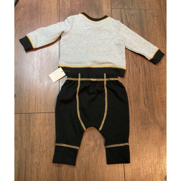 spooky were wolf baby 2 piece set halloween nwt 0-3 months black brown woof - Picture 2 of 4